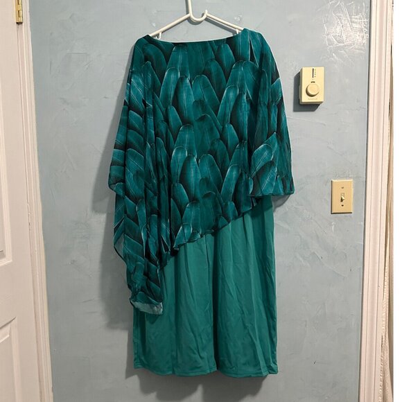 Kim Curvy Cocktail with‎ Chiffon Overlay Dress Sz 24W - Picture 10 of 12